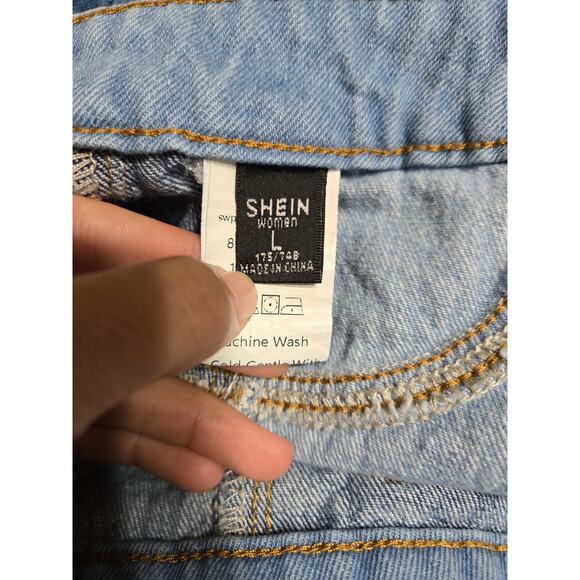 Shein large women's frey patch straight leg jeans - Picture 5 of 10